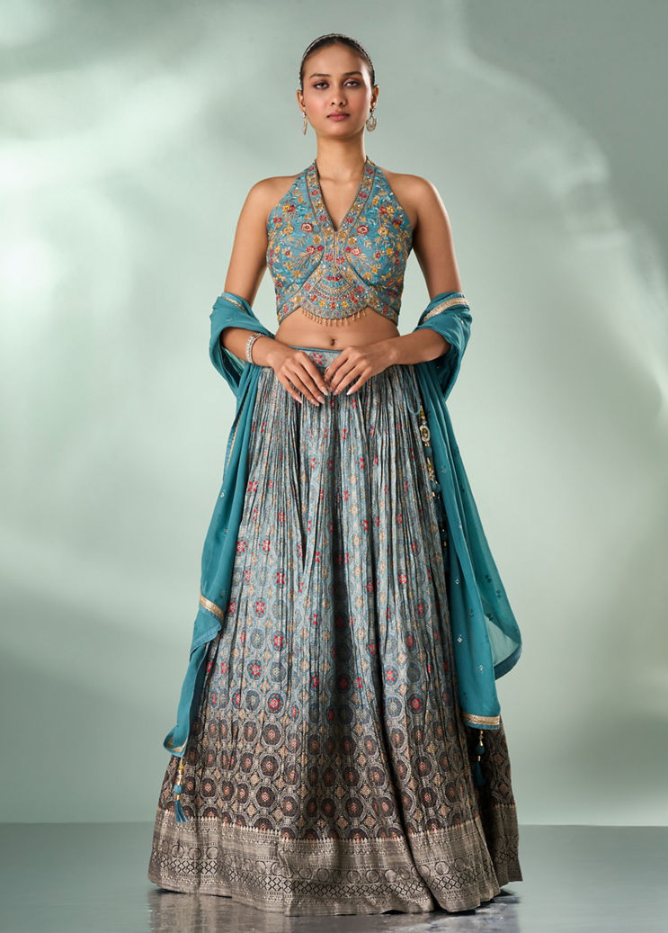 Green Lehenga - Shop Green Color Lehenga Online in USA @Mohey